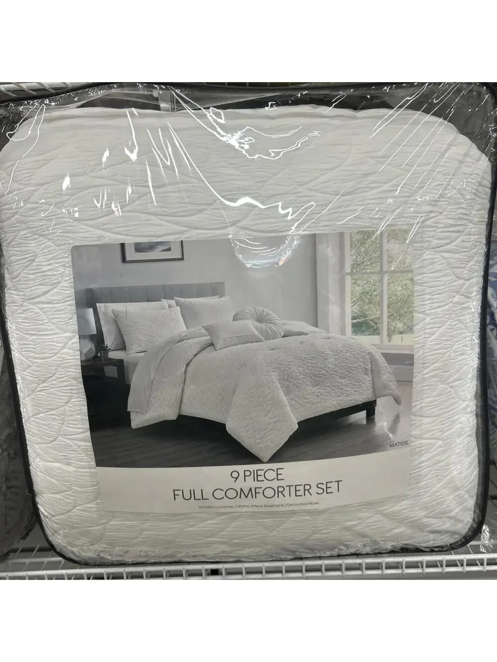 $220 Sunham White Matisse 9-Pc. Comforter & Bedding Set, Full Size